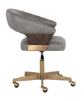Leonce Bravo Metal Faux Leather Swivel Office Chair-3