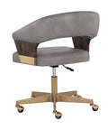 Leonce Bravo Metal Faux Leather Swivel Office Chair-4