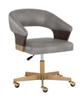 Leonce Bravo Metal Faux Leather Swivel Office Chair