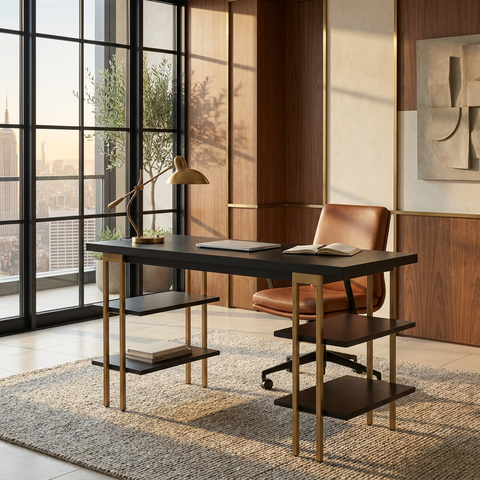 Levigne Modern Iron Desk