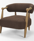 Lewis Mocha Fabric Open Back Accent Chair -1