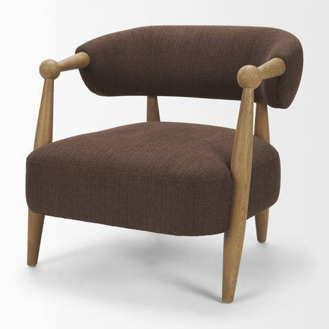 Lewis Mocha Fabric Open Back Accent Chair -1