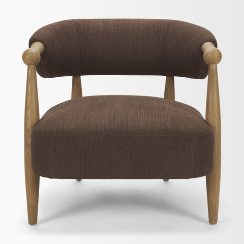 Lewis Mocha Fabric Open Back Accent Chair -2
