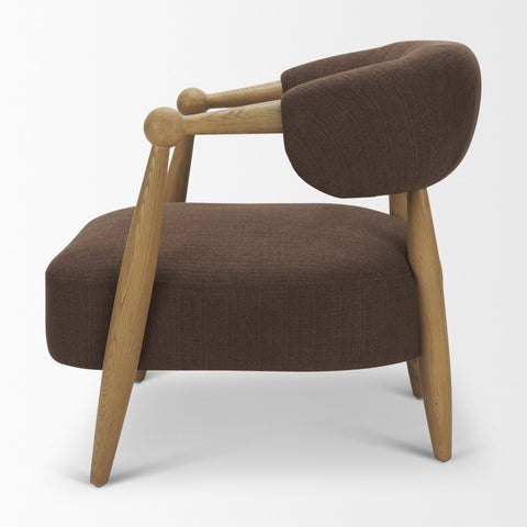 Lewis Mocha Fabric Open Back Accent Chair -3