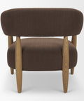 Lewis Mocha Fabric Open Back Accent Chair -4