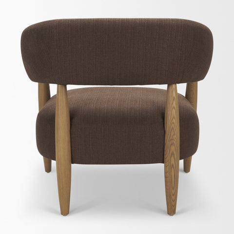 Lewis Mocha Fabric Open Back Accent Chair -4