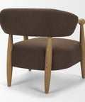 Lewis Mocha Fabric Open Back Accent Chair -5