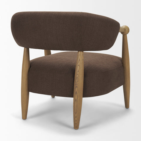 Lewis Mocha Fabric Open Back Accent Chair -5