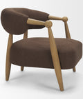 Lewis Mocha Fabric Open Back Accent Chair -6