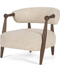 Lewis Oatmeal Fabric Open Back Accent Chair-1