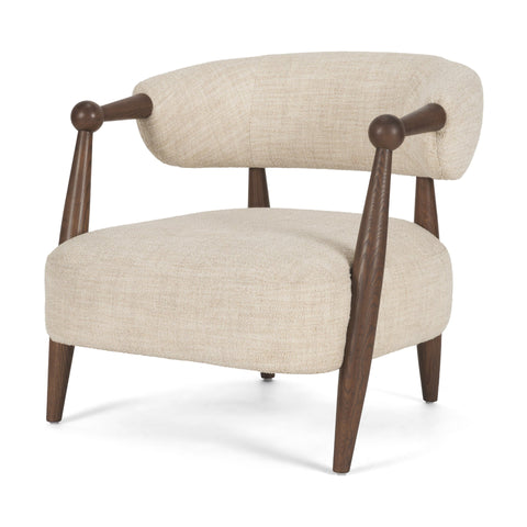 Lewis Oatmeal Fabric Open Back Accent Chair-1