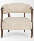 Lewis Oatmeal Fabric Open Back Accent Chair-2