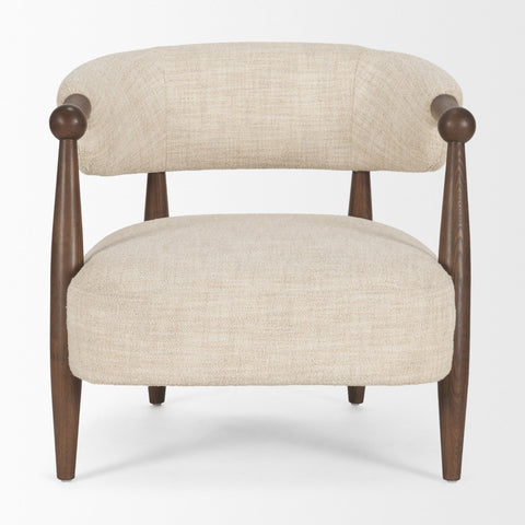 Lewis Oatmeal Fabric Open Back Accent Chair-2