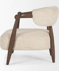 Lewis Oatmeal Fabric Open Back Accent Chair-3