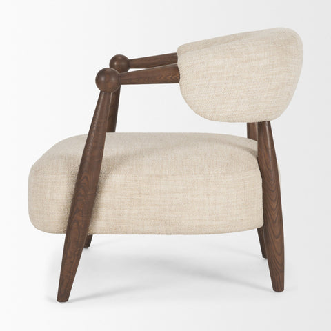 Lewis Oatmeal Fabric Open Back Accent Chair-3