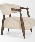 Lewis Oatmeal Fabric Open Back Accent Chair-5