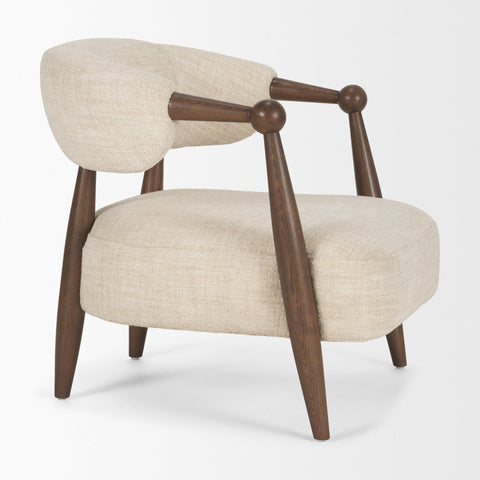 Lewis Oatmeal Fabric Open Back Accent Chair-5
