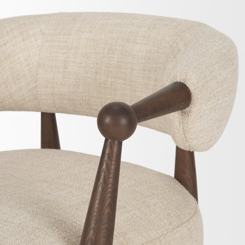 Lewis Oatmeal Fabric Open Back Accent Chair-6
