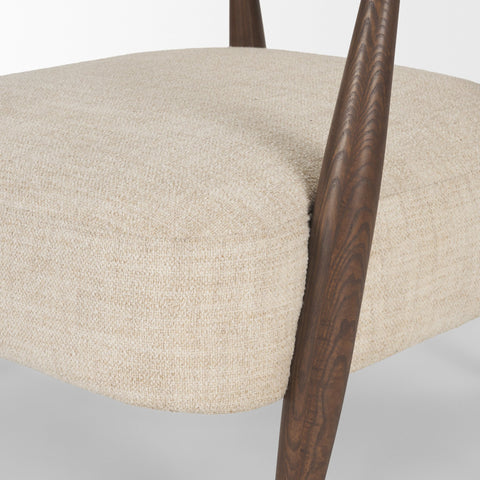 Lewis Oatmeal Fabric Open Back Accent Chair-7