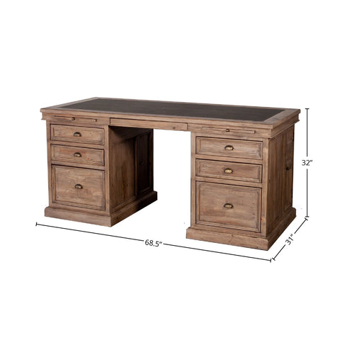 Lifestyle Reclaimed Wood Sundried Executive Desk-2