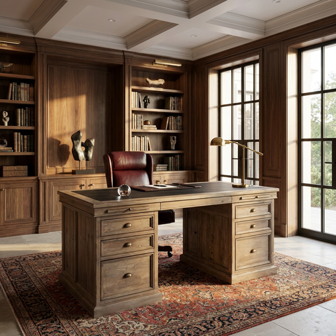 Lifestyle Reclaimed Wood Sundried Executive Desk