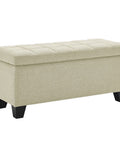 Lila Beige Storage Ottoman Bench-1