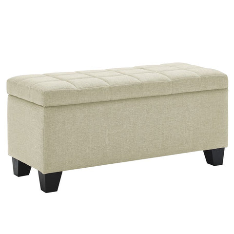 Lila Beige Storage Ottoman Bench-1