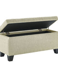 Lila Beige Storage Ottoman Bench-2