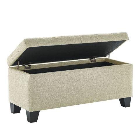 Lila Beige Storage Ottoman Bench-2