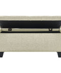 Lila Beige Storage Ottoman Bench-3