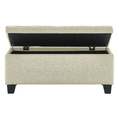 Lila Beige Storage Ottoman Bench-3