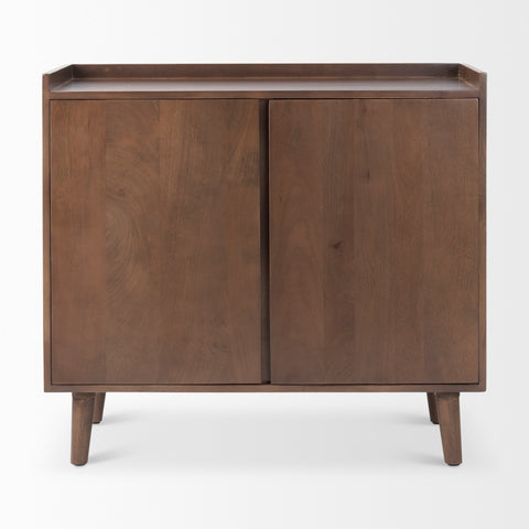 Lillie Medium Brown Mango Wood Tray-Top Accent Cabinet-2