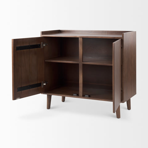 Lillie Medium Brown Mango Wood Tray-Top Accent Cabinet-5
