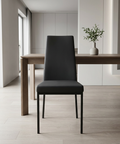 Linea Ink Black Modern Faux Leather Dining Chair