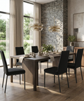 Linea Ink Black Modern Faux Leather Dining Chair