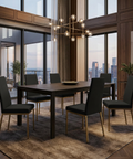 Linea Ink Gold Modern Faux Leather Dining Chair 