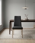 Linea Ink Gold Modern Faux Leather Dining Chair 