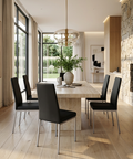 Linea Ink Grey Modern Faux Leather Dining Chair 