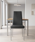 Linea Ink Grey Modern Faux Leather Dining Chair 