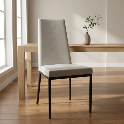 Linea Limestone Black Modern Vinyl Dining Chair-1
