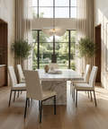 Linea Limestone Black Modern Vinyl Dining Chair