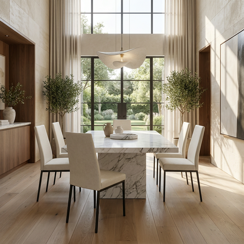 Linea Limestone Black Modern Vinyl Dining Chair