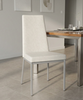 Linea Limestone Grey Modern Vinyl Dining Chair-1