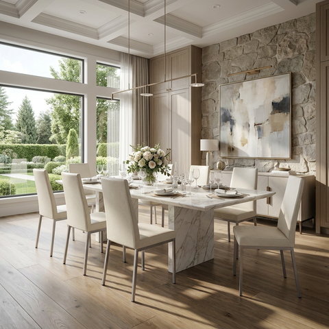 Linea Limestone Grey Modern Vinyl Dining Chair