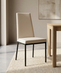 Linea Oyster Black Modern Faux Leather Dining Chair