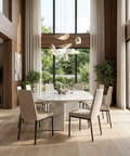 Linea Oyster Black Modern Faux Leather Dining Chair