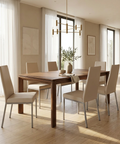 Linea Oyster Grey Modern Faux Leather Dining Chair 