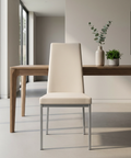 Linea Oyster Grey Modern Faux Leather Dining Chair 