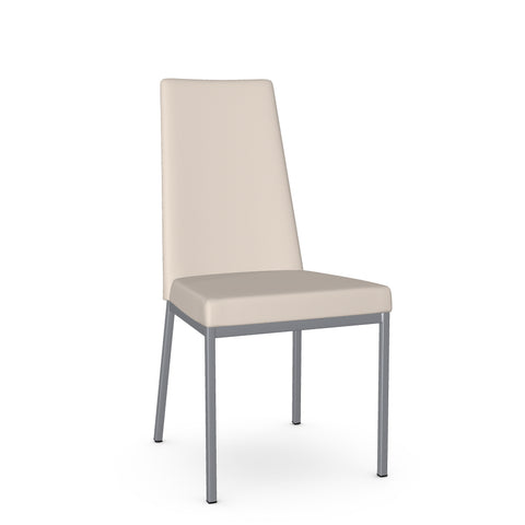 Linea Oyster Grey Modern Faux Leather Dining Chair -1