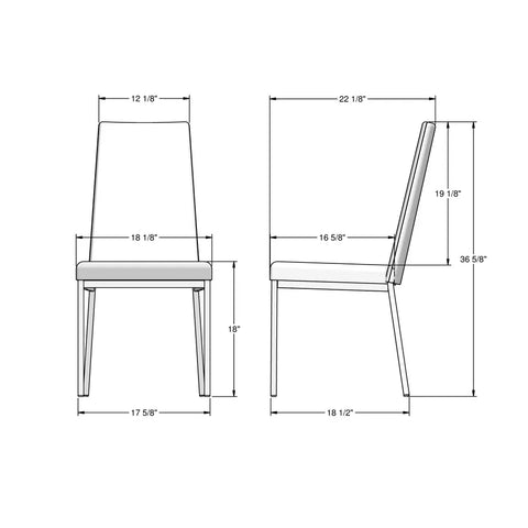 Linea Pebble Black Legs Dining Chair 